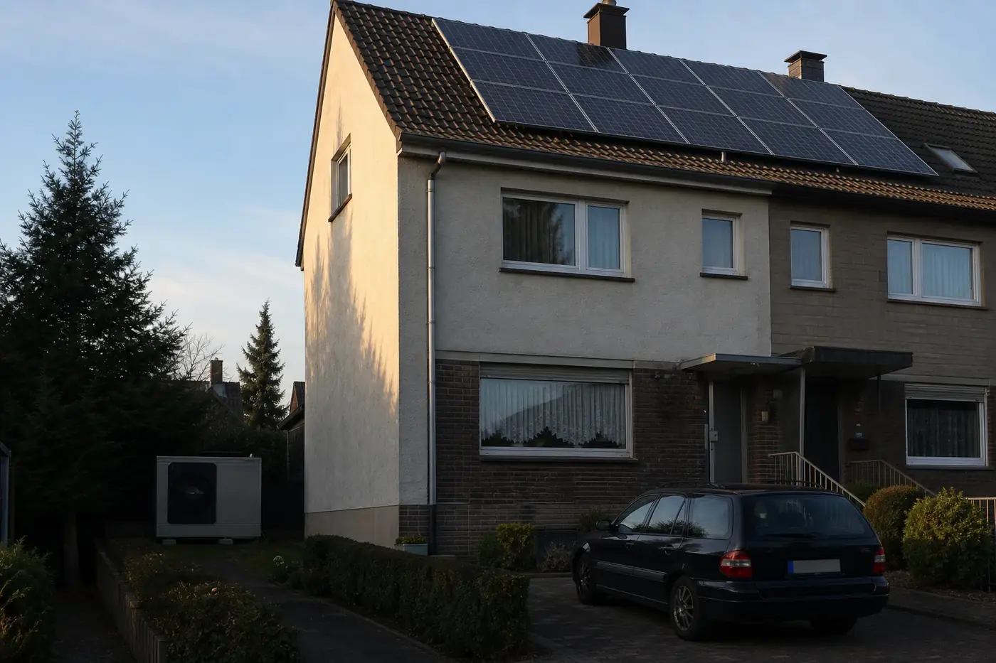 KI-generiertes Bild zum Projekt: Große Doppelhaushälfte von 1958 mit Ölheizung