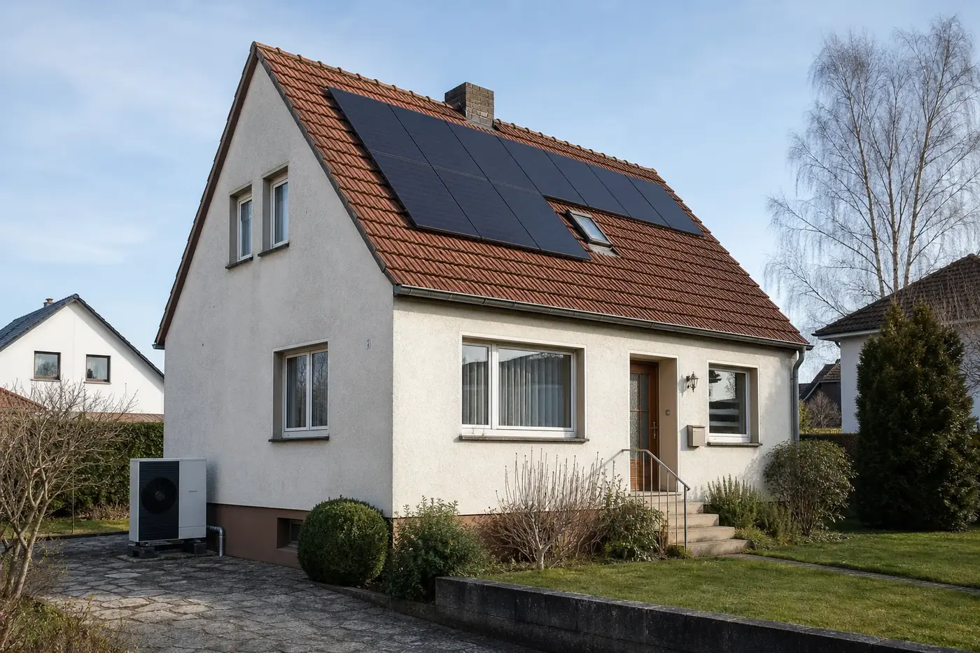 KI-generiertes Bild zum Projekt: Haus von 1956 mit klassischen Heizkörpern